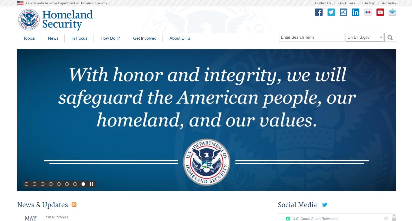 U.S. Department of Homeland Security Homepage